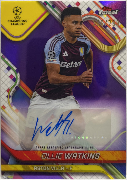 Ollie Watkins 256/299 Autograph Purple Topps Finest UCC 2024/25