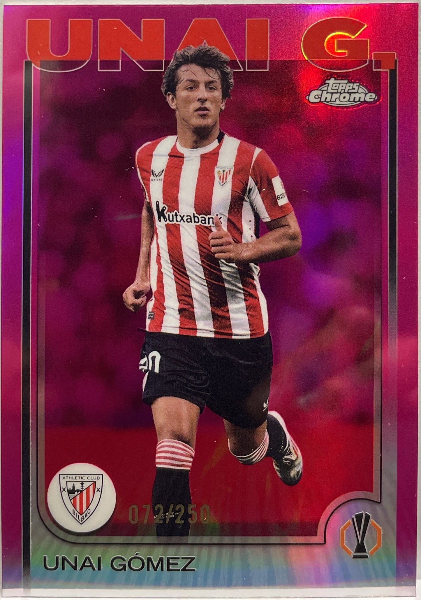 Unai Gomez 72/250 Pink Topps Chrome UCC 2024/25