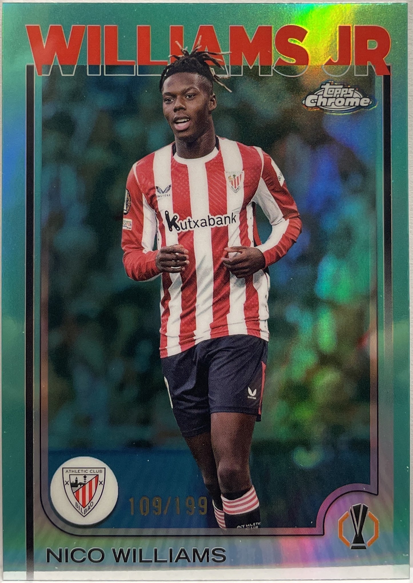 Nico Williams 109/199 Aqua Topps Chrome UCC 2024/25
