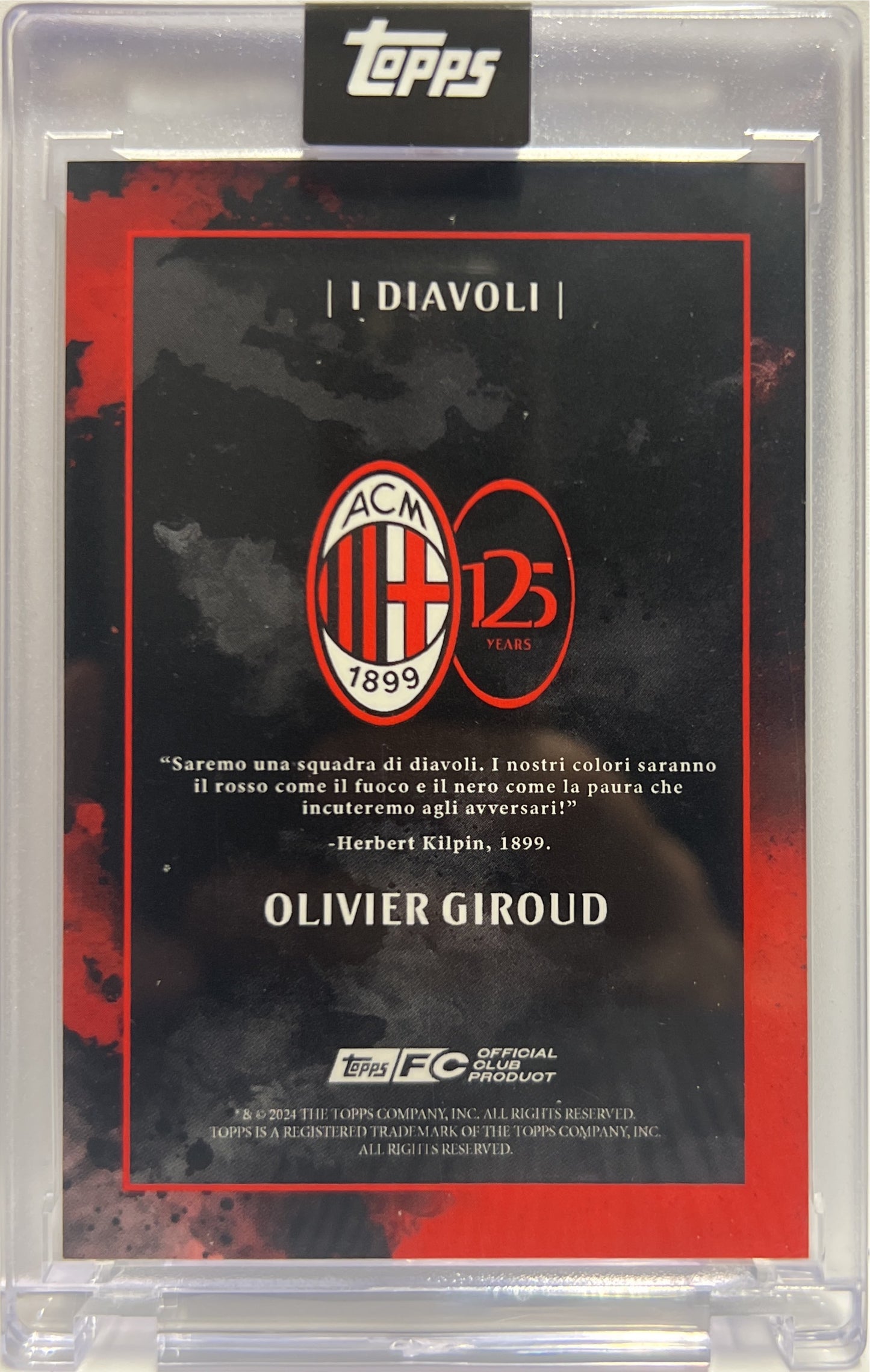 Olivier Giroud 7/99 Autograph I Diavoli Topps AC Milan 125 Anniversary 2025