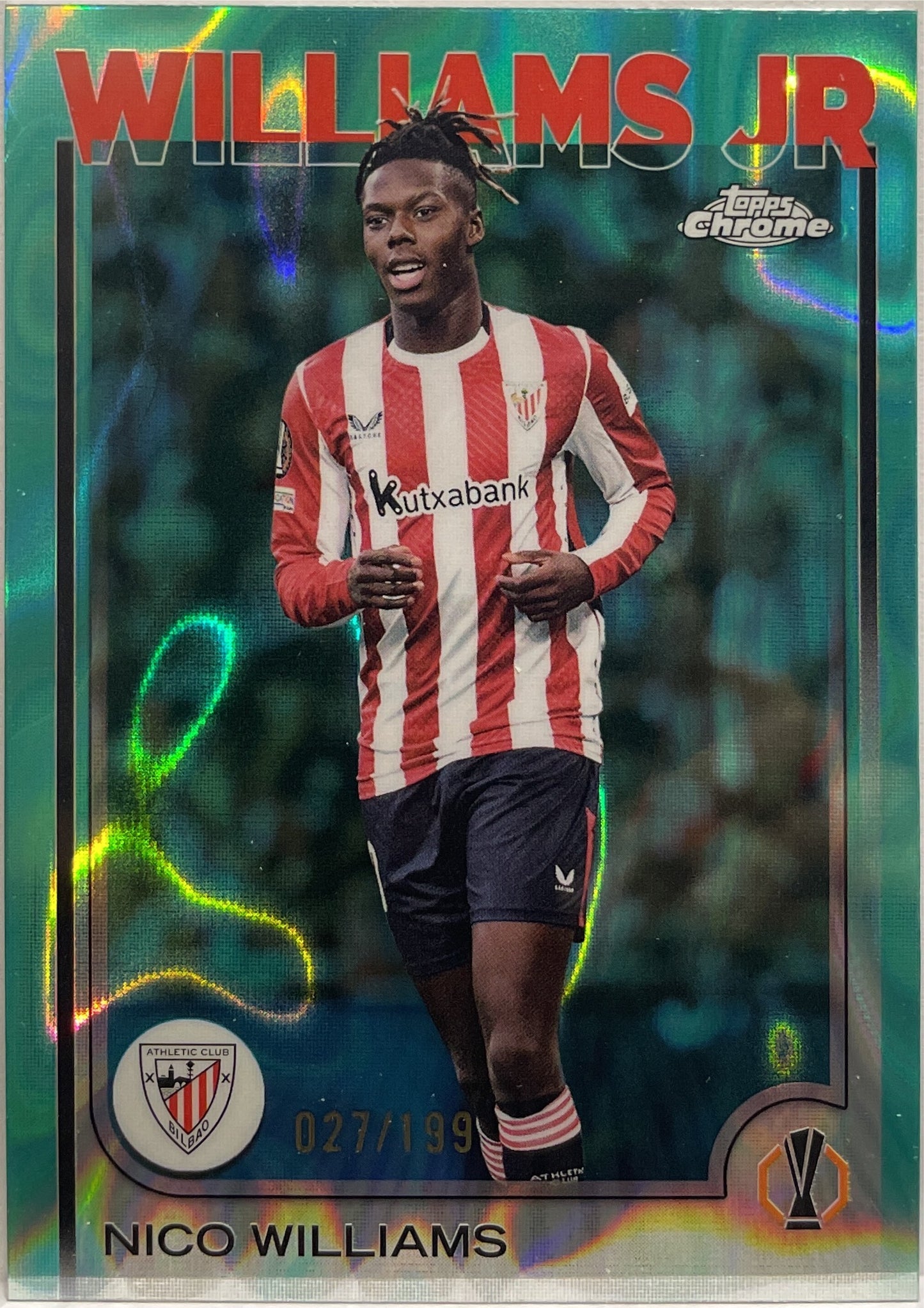 Nico Williams 27/199 Aqua Lava Topps Chrome UCC 2024/25