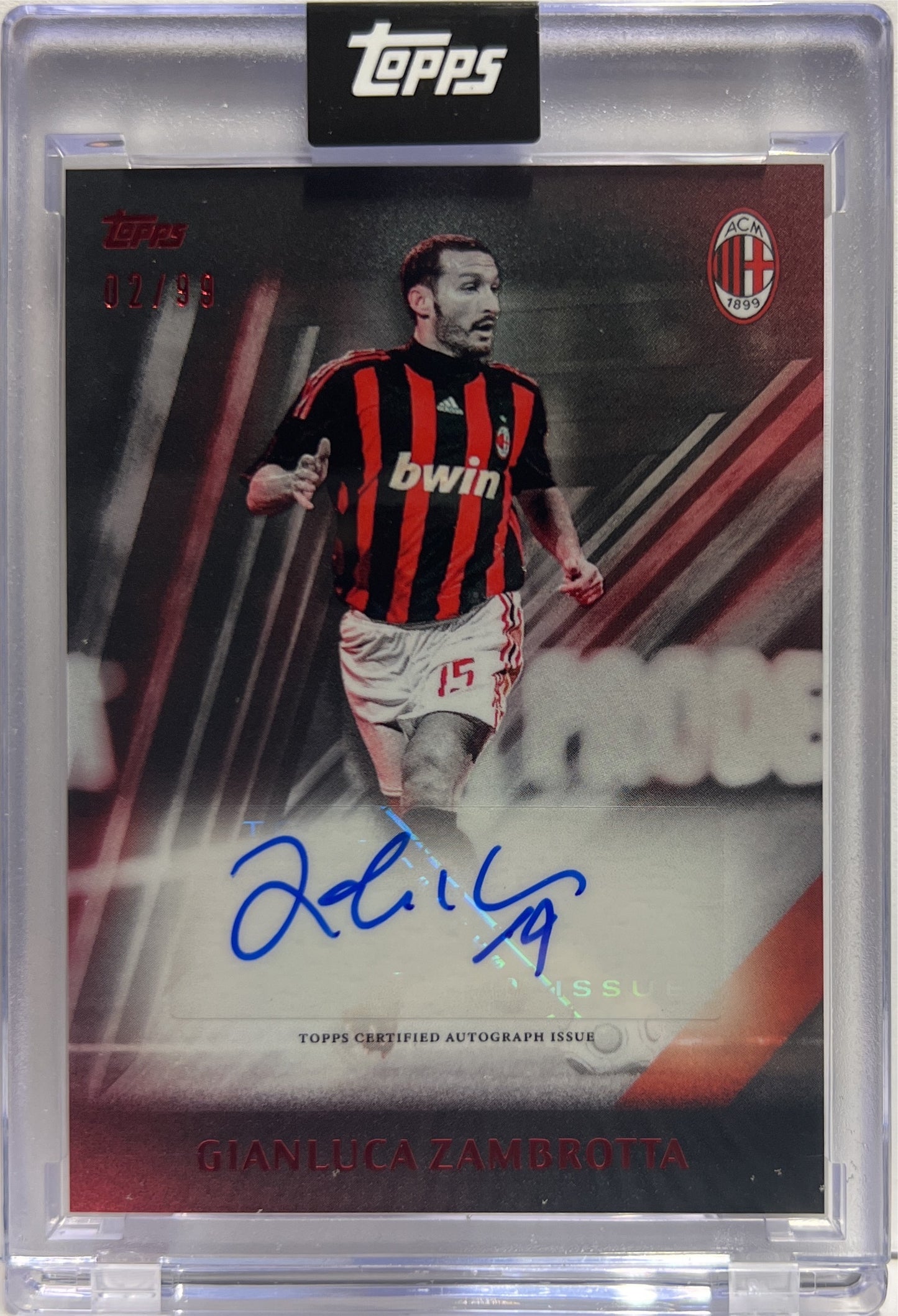 Gianluca Zambrotta 2/99 Autograph I Rossoneri Topps AC Milan 125 Anniversary 2025