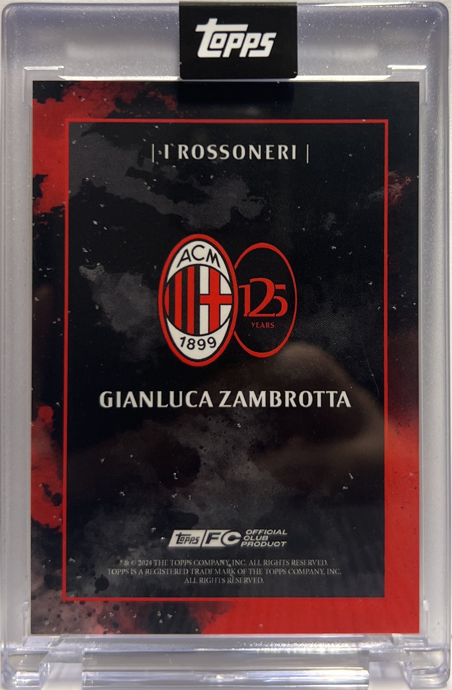 Gianluca Zambrotta 2/99 Autograph I Rossoneri Topps AC Milan 125 Anniversary 2025