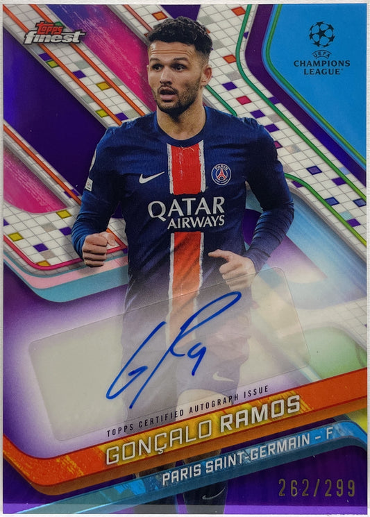 Goncalo Ramos 262/299 Autograph Purple Topps Finest UCC 2024/25