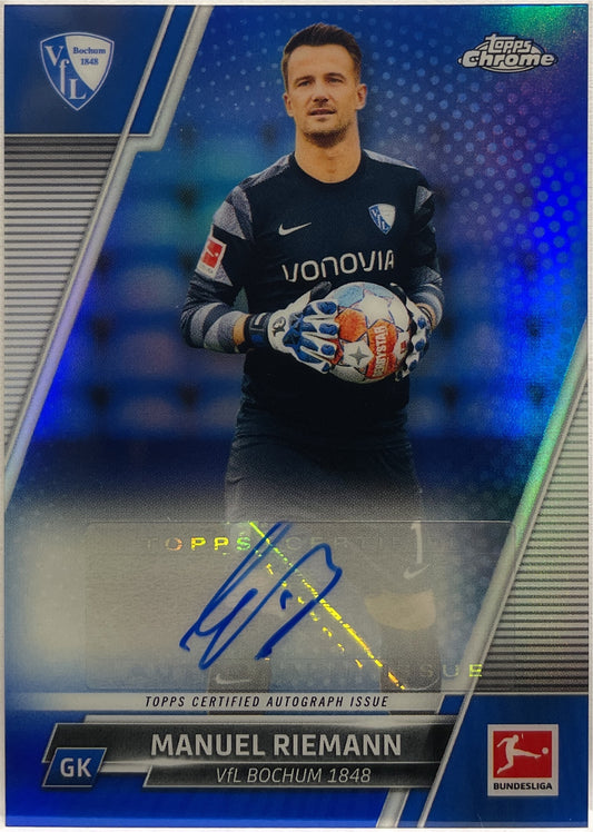 Manuel Riemann 232/299 Autograph Blue Topps Chrome Bundesliga 2021/22