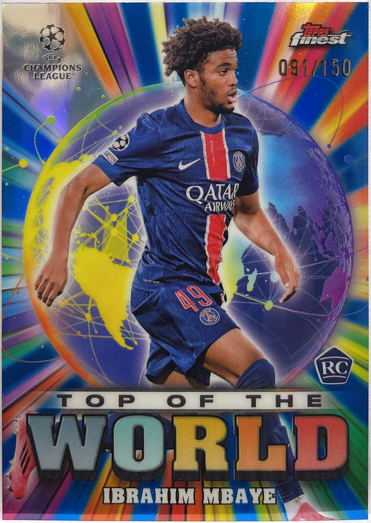 Ibrahim Mbaye 91/150 Rookie Top of The World Blue Topps Finest UCC 2024/25