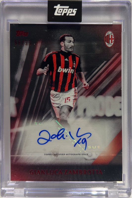 Gianluca Zambrotta 56/99 Autograph I Rossoneri Topps AC Milan 125 Anniversary 2025