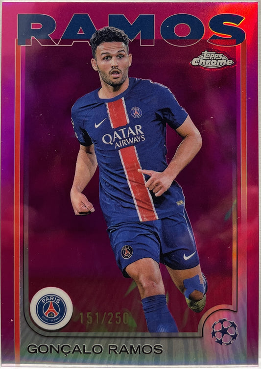 Goncalo Ramos 151/250 Pink Topps Chrome UCC 2024/25