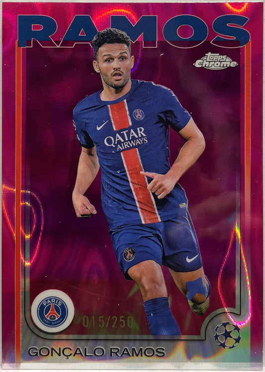 Goncalo Ramos 15/250 Pink Lava Topps Chrome UCC 2024/25