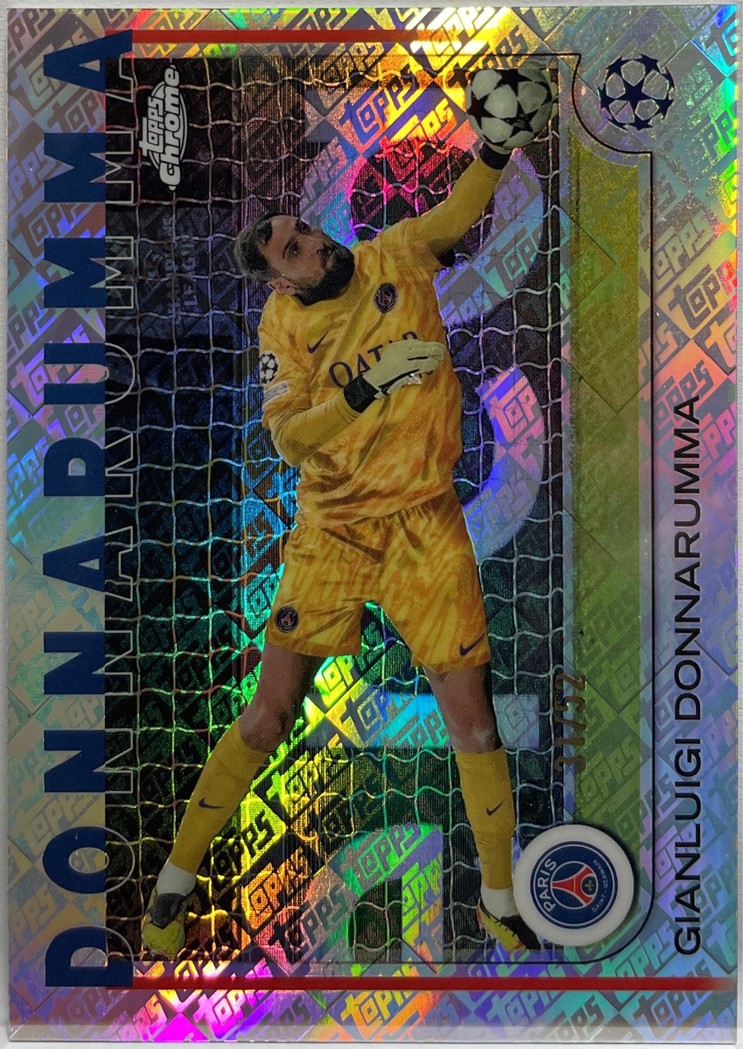 Gianluigi Donnarumma 31/52 Toppsfractor Topps Chrome UCC 2024/25