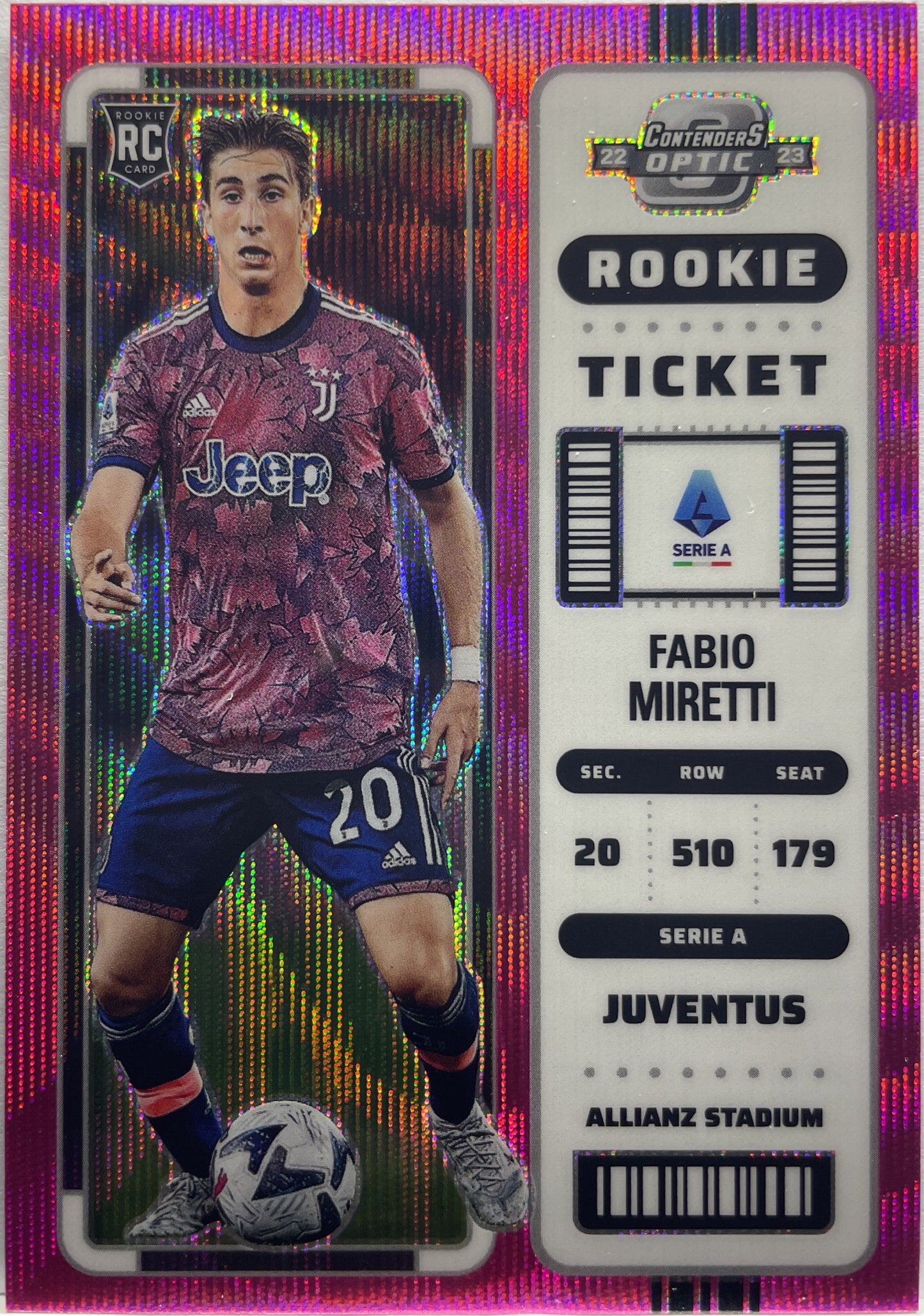 Fabio Miretti 7/19 Rookie Ticket Pink Wave FOTL Chronicles 2022/23