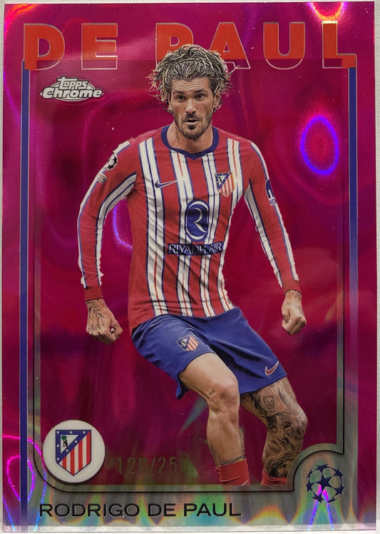 Rodrigo De Paul 120/250 Pink Lava Topps Chrome UCC 2024/25