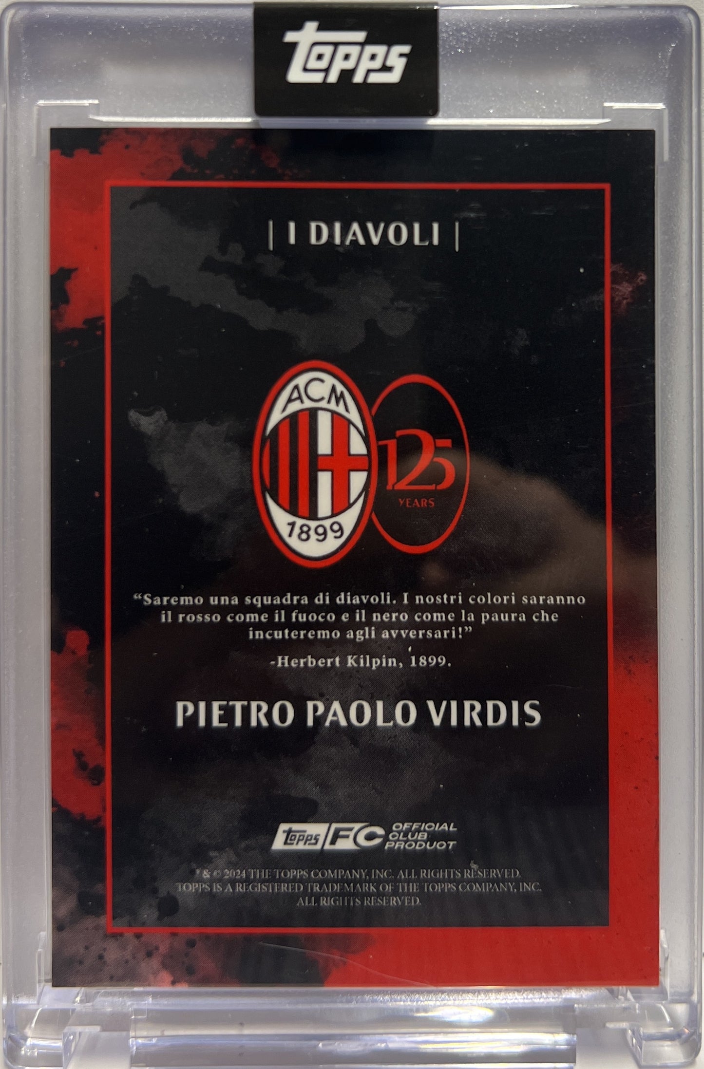 Pietro Paolo Virdis 28/49 Autograph I Diavoli Topps AC Milan 125 Anniversary 2025