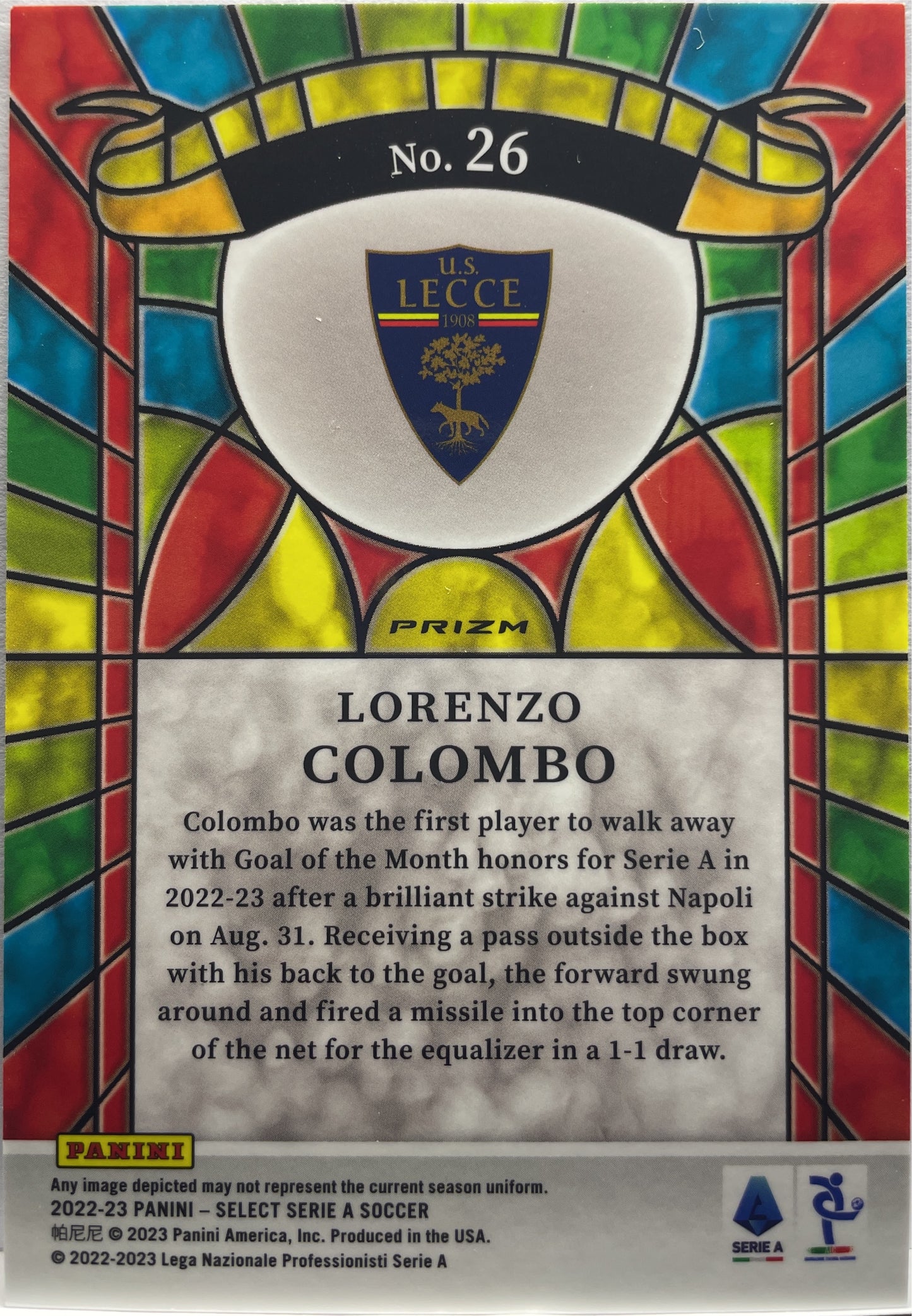 Lorenzo Colombo Stained Glass Select Serie A 2022/23