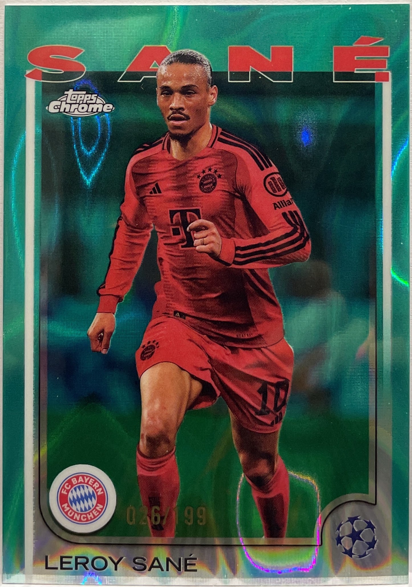 Leroy Sane 26/199 Aqua Lava Topps Chrome UCC 2024/25