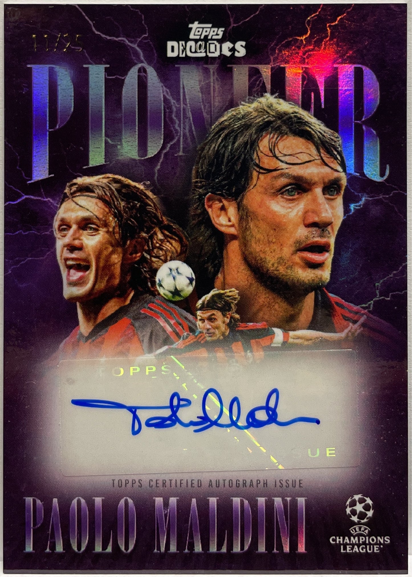 Paolo Maldini 11/25 Autograph Pioneer Topps Decades 2024/25