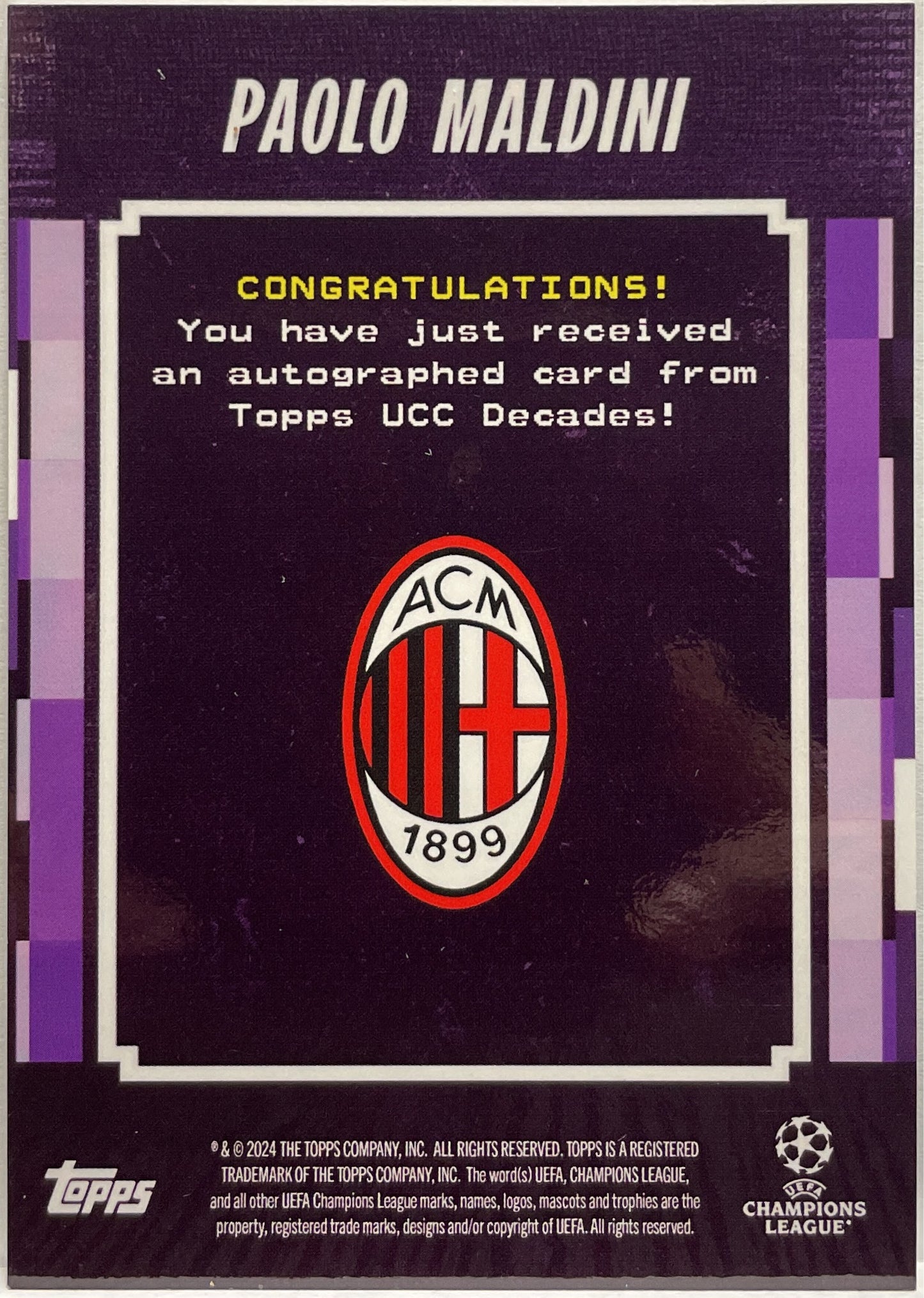 Paolo Maldini 11/25 Autograph Pioneer Topps Decades 2024/25