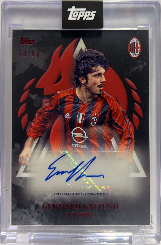 Gennaro Gattuso 70/99 Autograph I Diavoli Green Topps AC Milan 125 Anniversary 2025