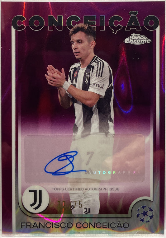 Francisco Conceicao 32/75 Autograph Magenta Lava Topps Chrome UCC 2024/25