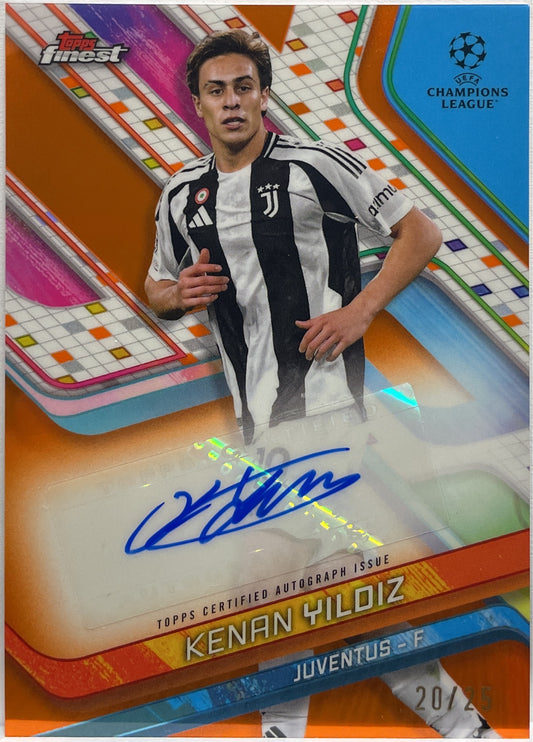 Kenan Yildiz 20/25 Autograph Orange Topps Finest UCC 2024/25