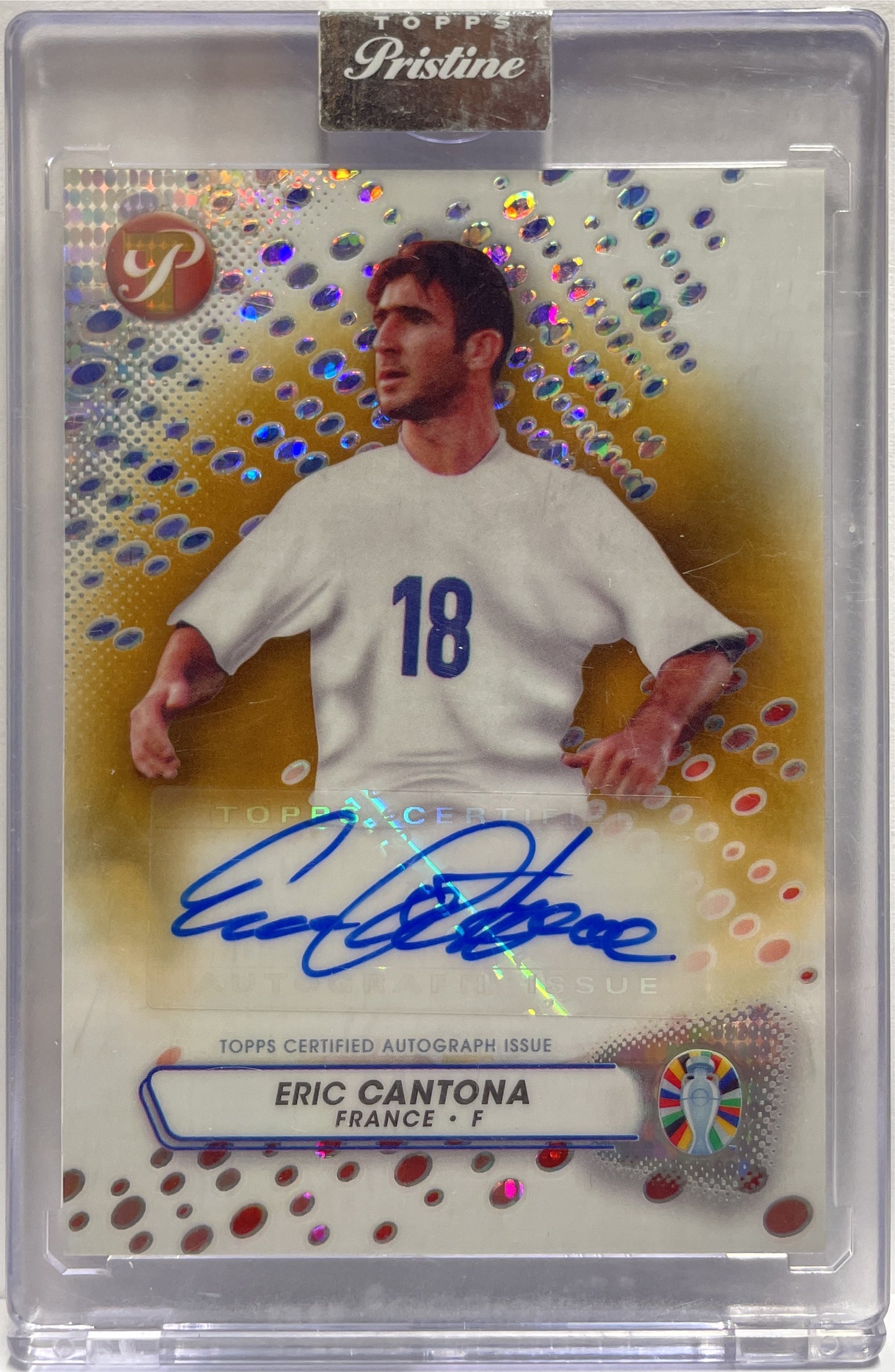 Eric Cantona 13/50 Autograph Gold Topps Pristine Road To Euro 2024
