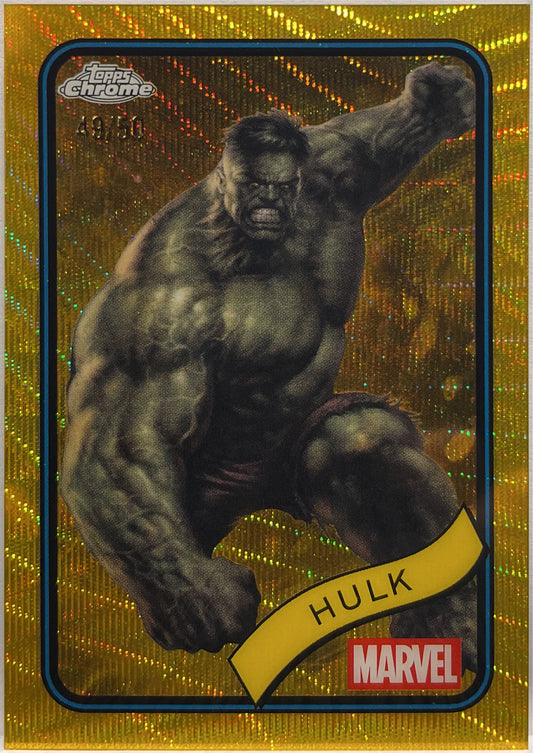 Hulk 49/50 Gold Shimmer Topps Chrome Marvel 2025