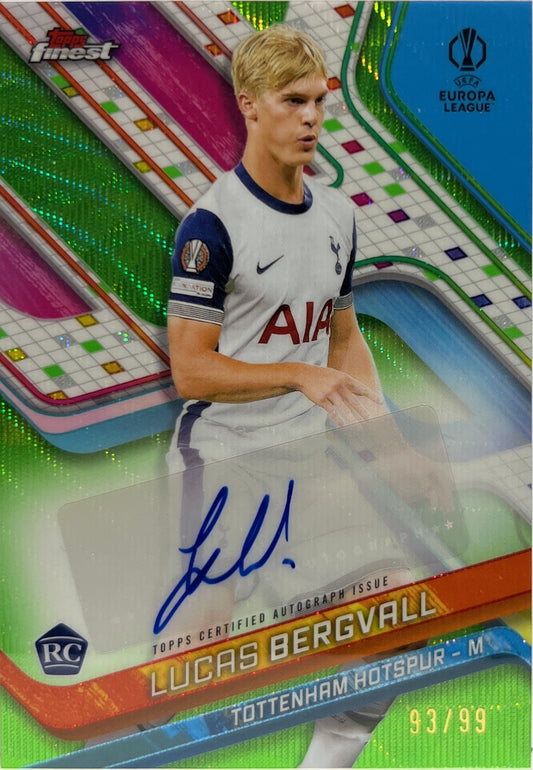 Lucas Bergvall 93/99 Rookie Autograph Neon Green Wave Topps Finest UCC 2024/25