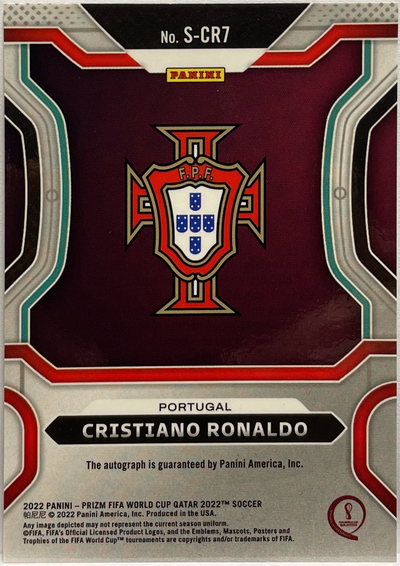 Cristiano Ronaldo Autograph Signature Prizm Qatar 2022