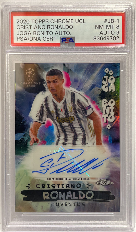 Cristiano Ronaldo 16/25 Autograph Joga Bonito Topps Chrome UCL 2020/21 PSA 8 Auto 9