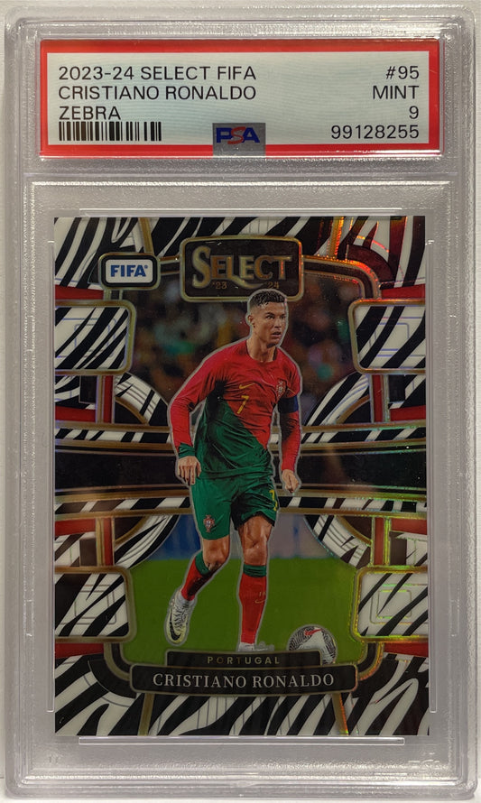 Cristiano Ronaldo 4/25 Terrace Zebra Select Fifa 2023/24 PSA 9