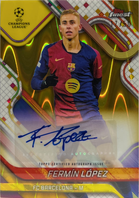 Fermin Lopez 17/50 Autograph Gold Wave Topps Finest UCC 2024/25