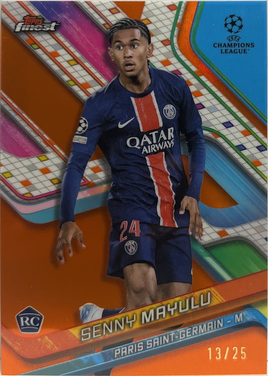 Senny Mayulu 13/25 Rookie Orange Topps Finest UCC 2024/25