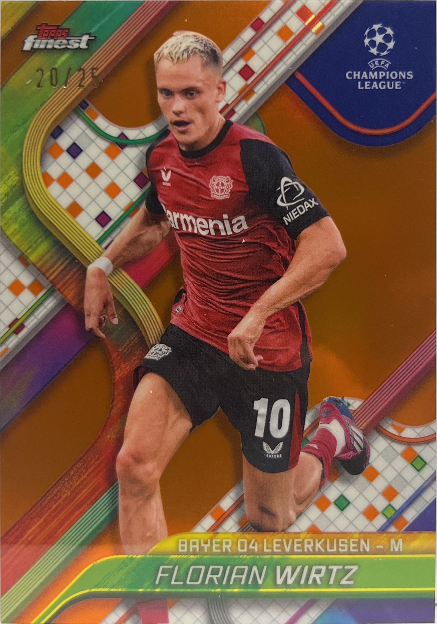 Florian Wirtz 20/25 Orange Topps Finest UCC 2024/25