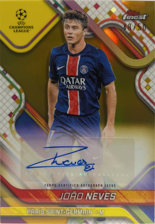 Joao Neves 48/50 Autograph Gold Topps Finest UCC 2024/25