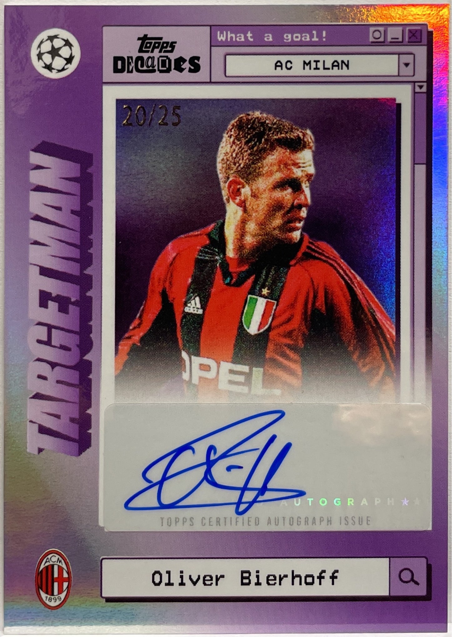 Oliver Bierhoff 20/25 Autograph Targetman Topps Decades 2024/25