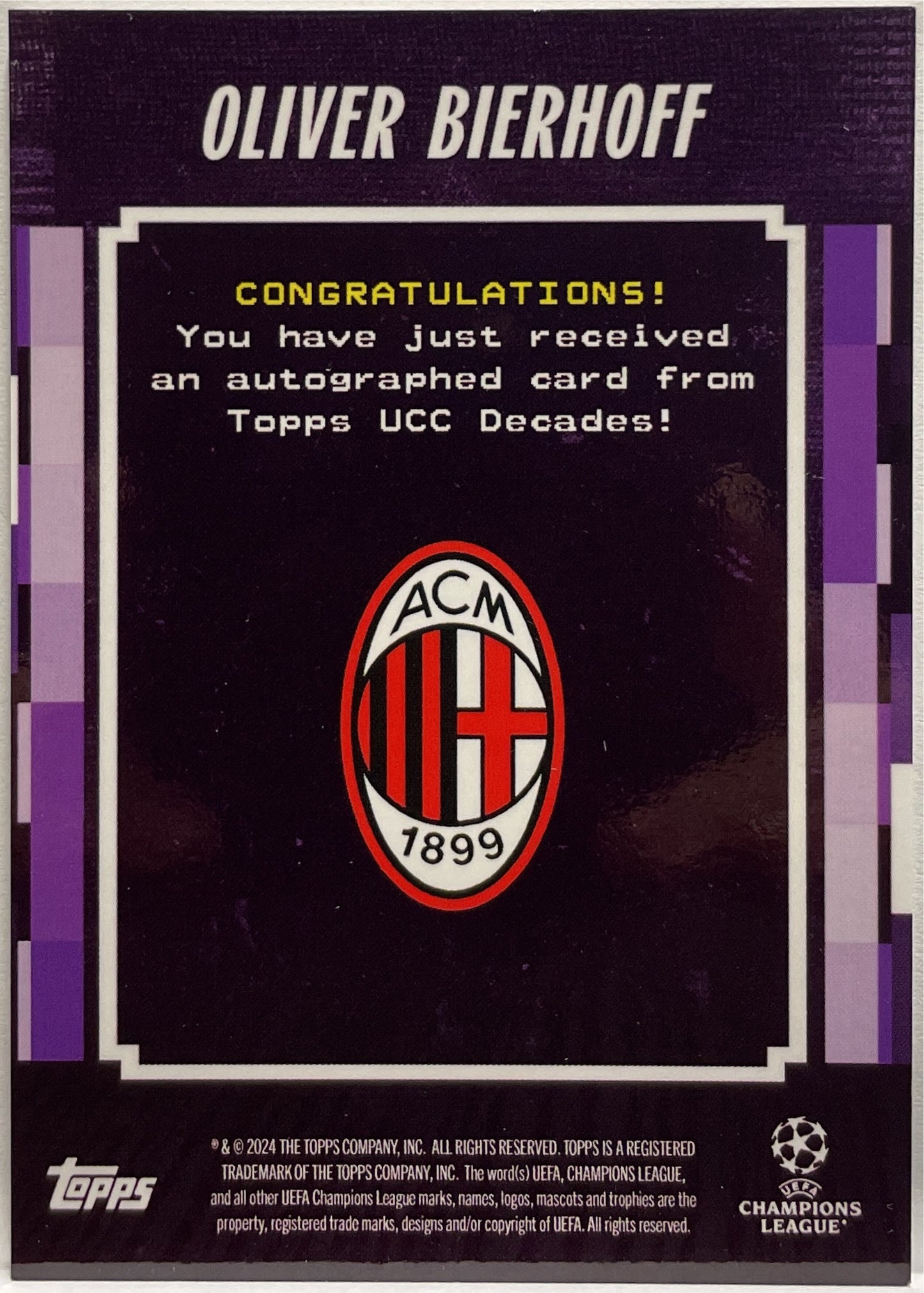 Oliver Bierhoff 20/25 Autograph Targetman Topps Decades 2024/25