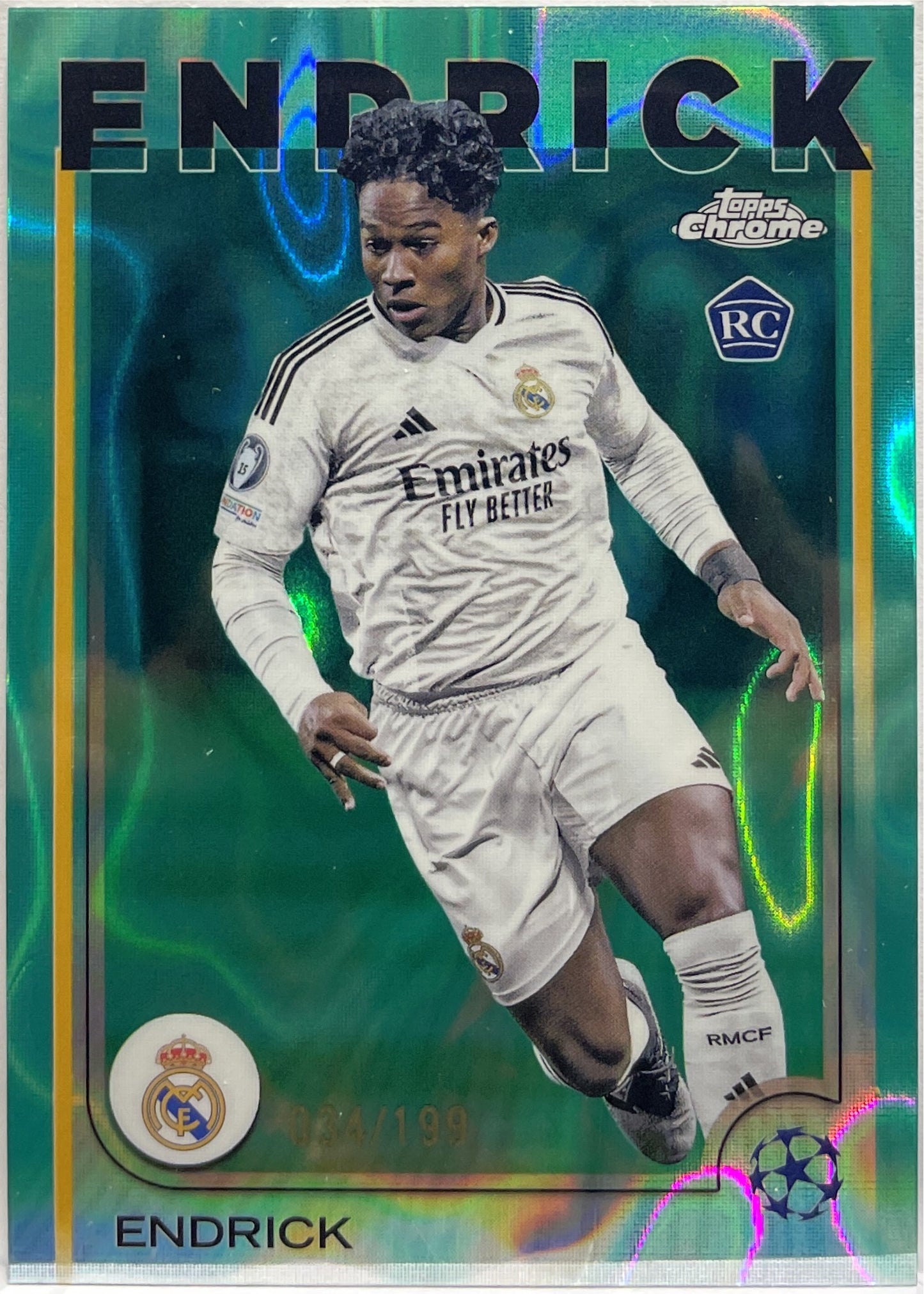 Endrick 34/190 Rookie Aqua Lava Topps Chrome UCC 2024/25