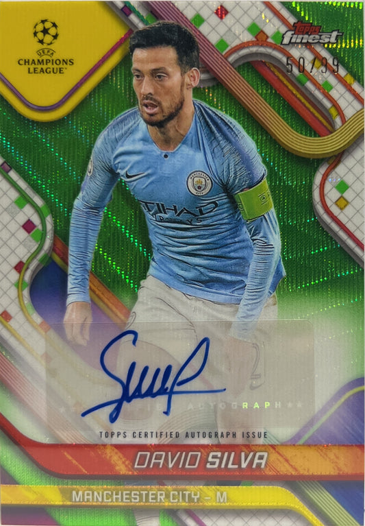 David Silva 50/99 Rookie Autograph Neon Green Wave Topps Finest UCC 2024/25