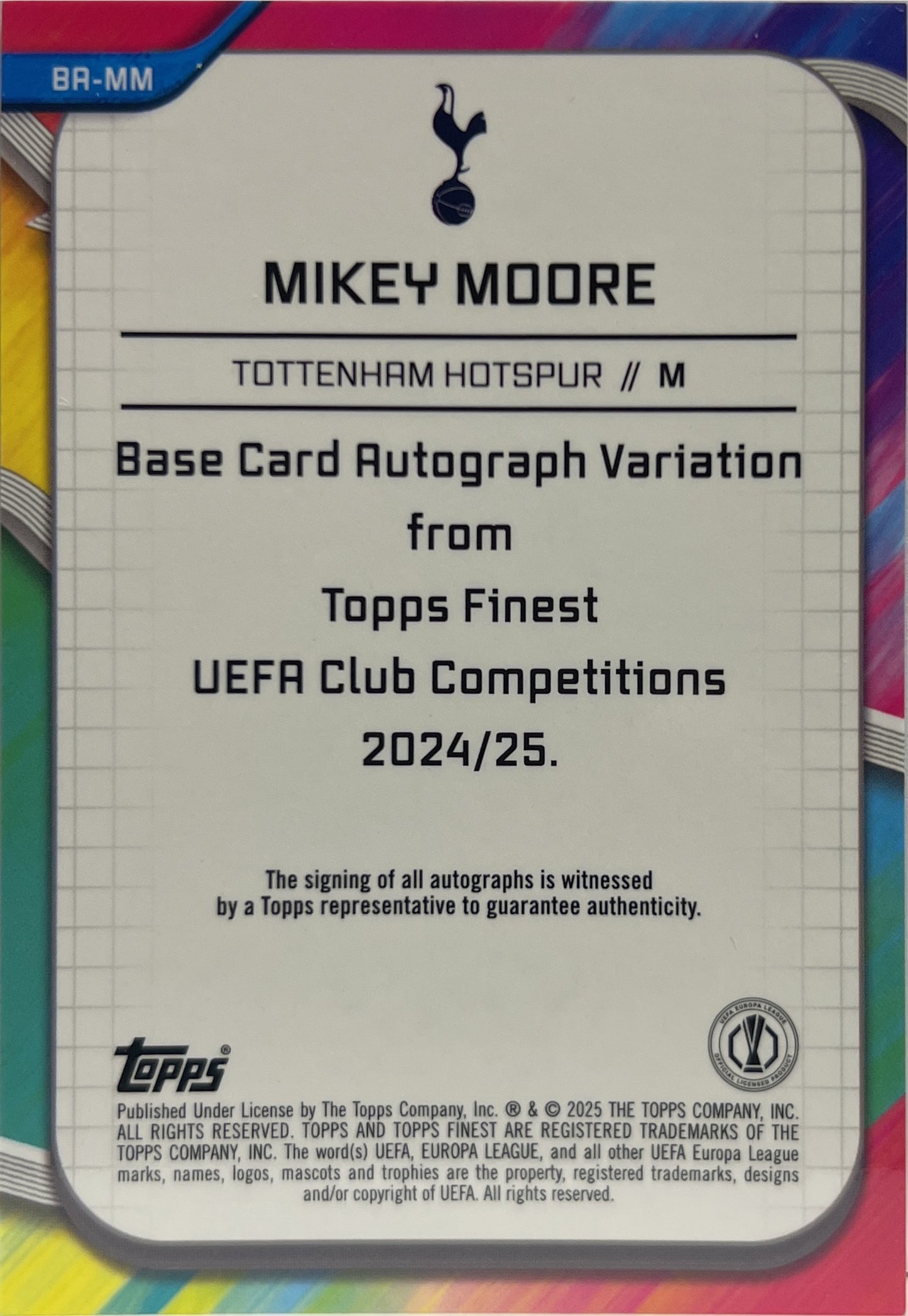 Mikey Moore 49/199 Rookie Autograph Purple Shimmer Topps Finest UCC 2024/25