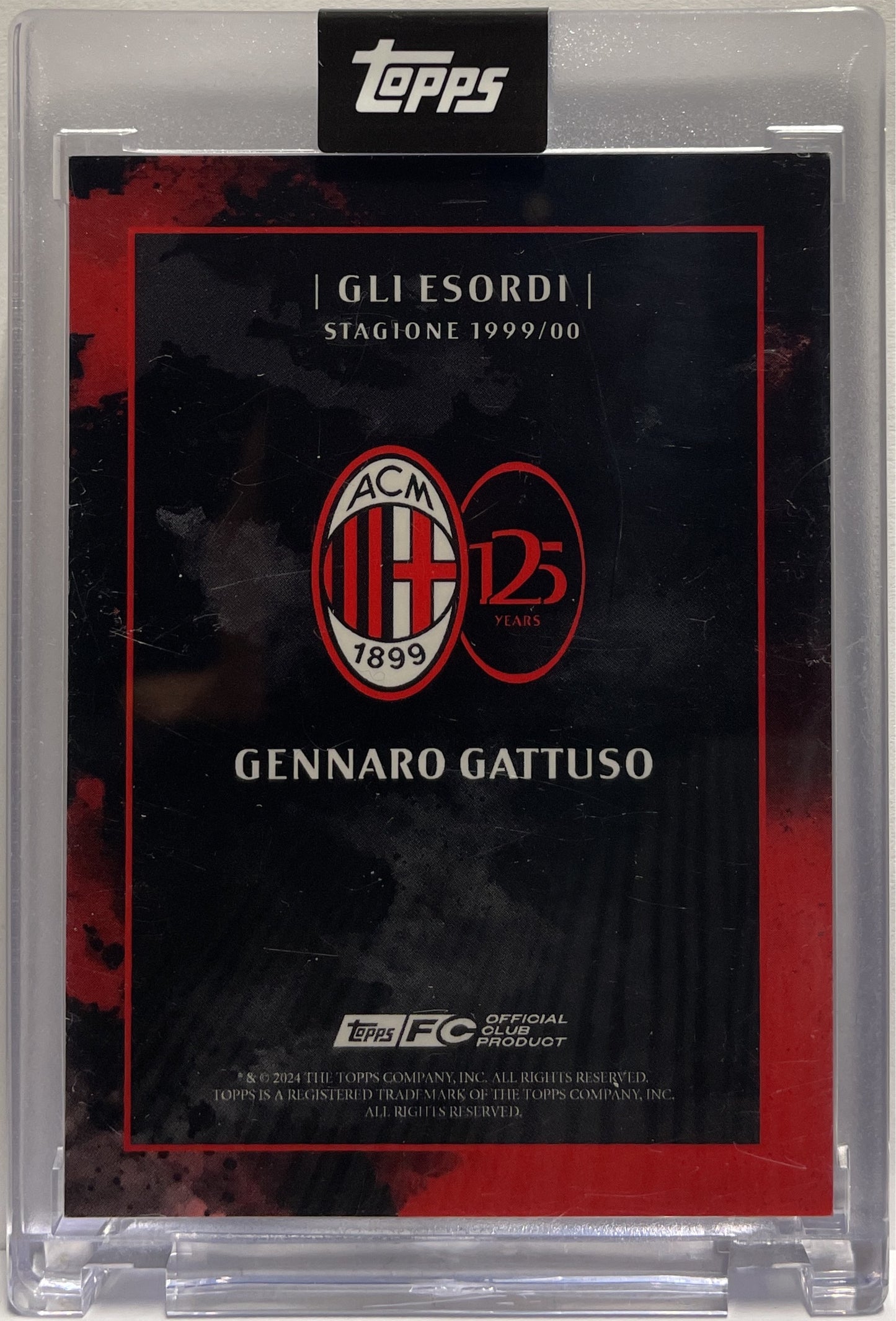 Gennaro Gattuso 10/10 Autograph Gli Esordi Topps AC Milan 125 Anniversary 2025