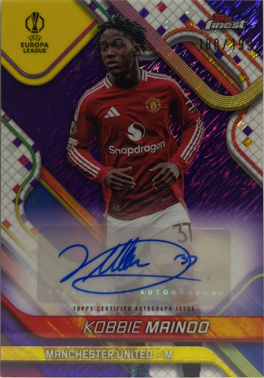 Kobbie Mainoo 180/199 Autograph Purple Shimmer Topps Finest UCC 2024/25