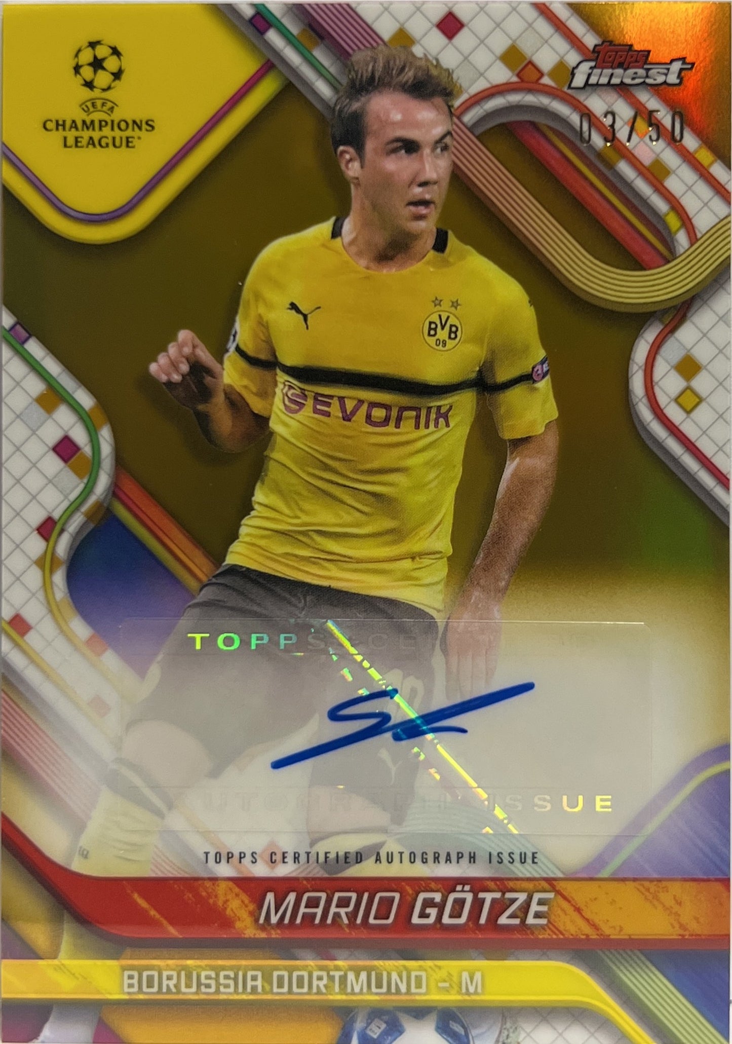Mario Gotze 3/50 Autograph Gold Topps Finest UCC 2024/25