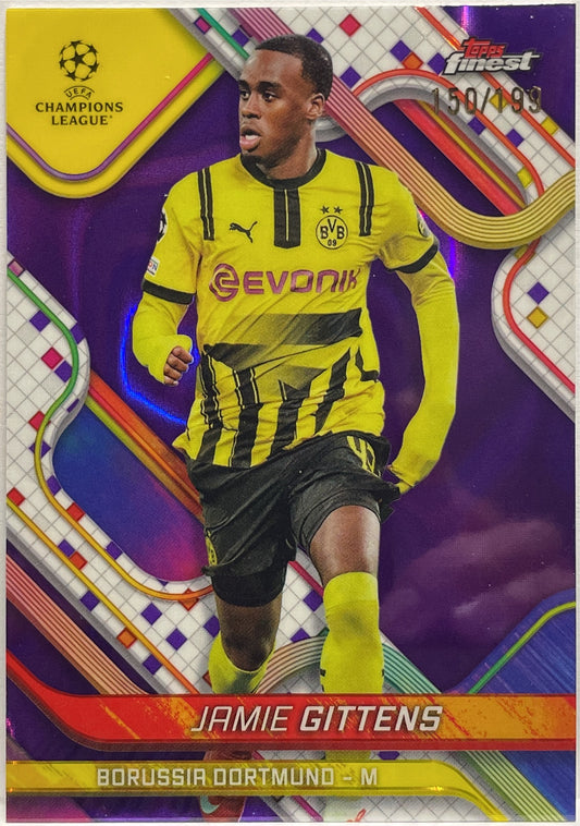 Jamie Gittens 150/199 Purple Lava Topps Finest UCC 2024/25