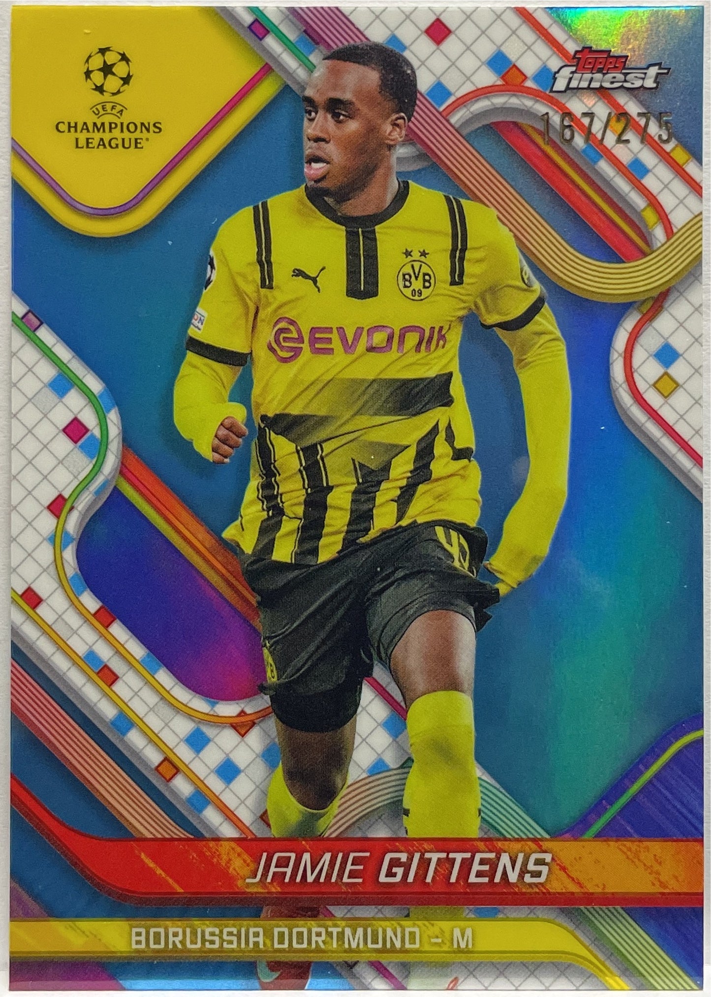 Jamie Gittens 167/275 Sky Blue Topps Finest UCC 2024/25