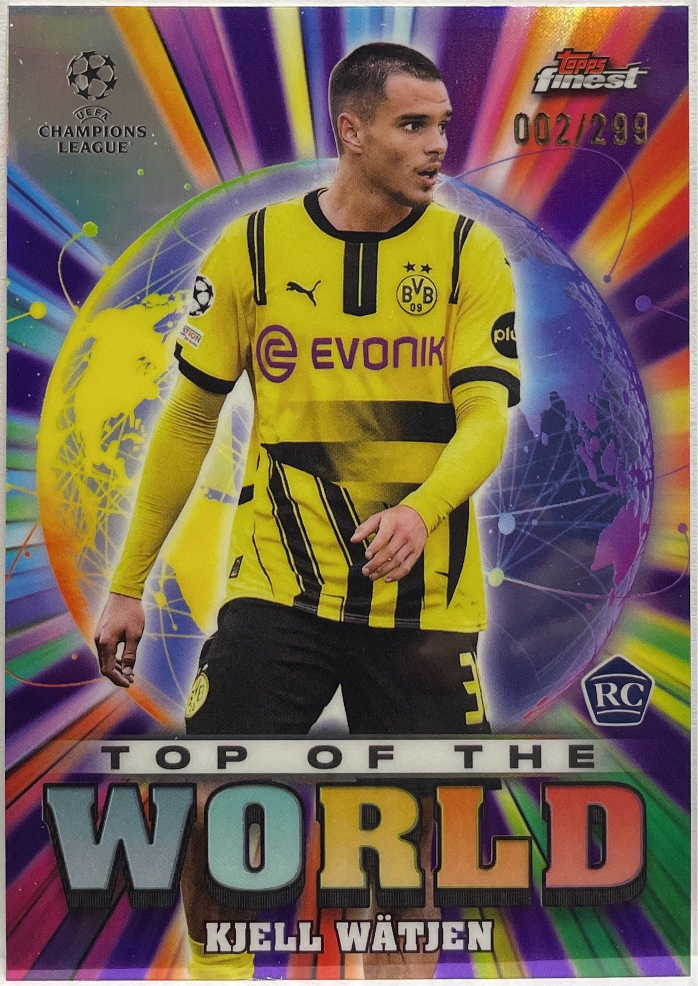 Kjell Watjen 2/299 Rookie Top Of The World Purple Topps Finest UCC 2024/25