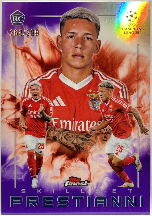 Gianluca Prestianni 268/299 Rookie Skillset Purple Topps Finest UCC 2024/25