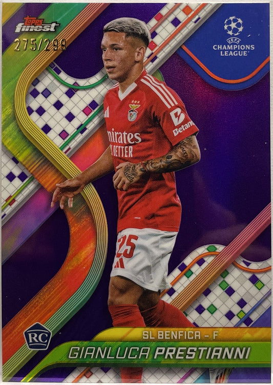 Gianluca Prestianni 275/299 Rookie Purple Topps Finest UCC 2024/25
