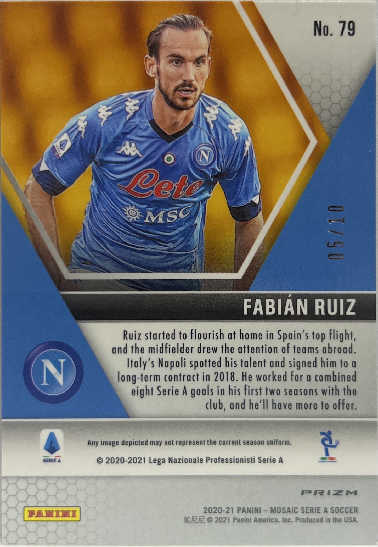 Fabian Ruiz 5/10 Gold Mosaic Serie A 2020/21