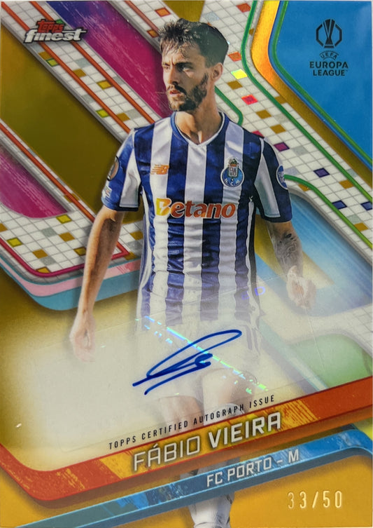 Fabio Vieira 33/50 Autograph Gold Topps Finest UCC 2024/25