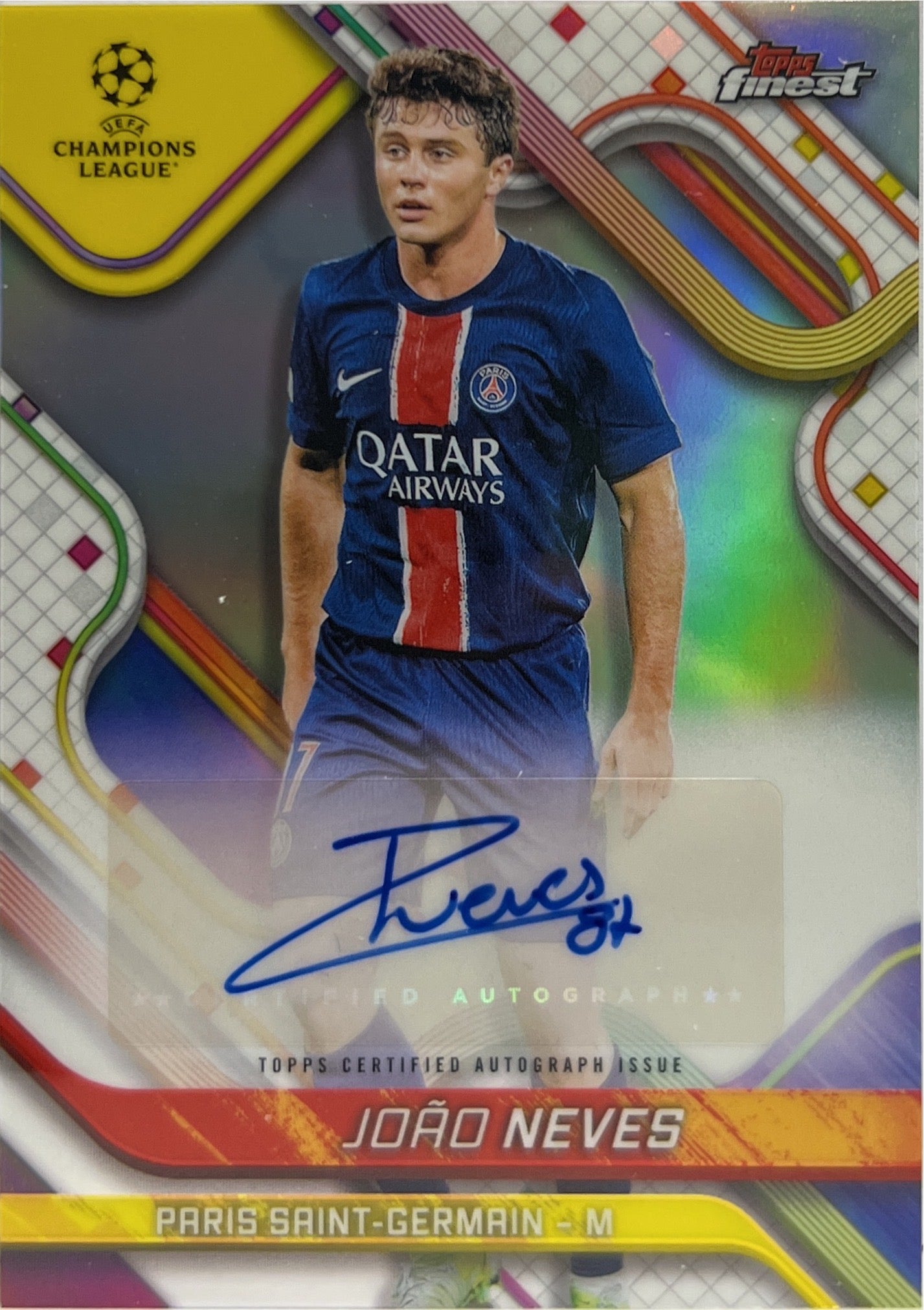 Joao Neves Autograph Topps Finest UCC 2024/25